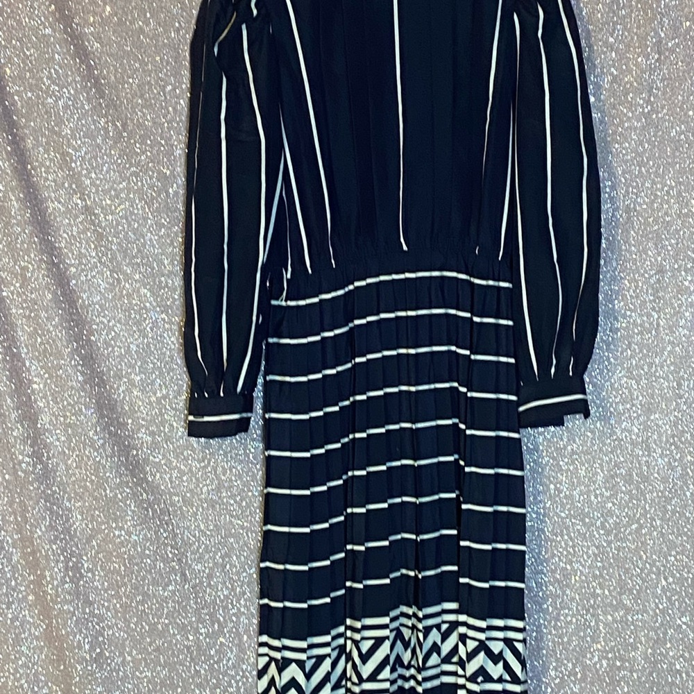 Vintage blue and white striped dress